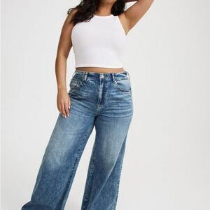 torrid Wide Leg Jeans in Medium Blue Wash